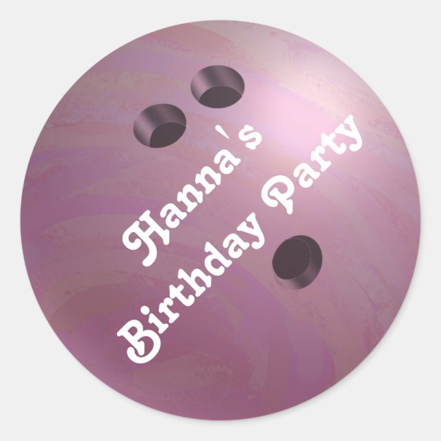 Autocollant cool Pink Bowling Ball Custom Party (Devant)