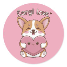 Autocollant Corgi Love