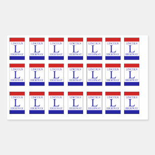 Autocollant couleur traditionnelle Lincoln Highway