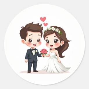 Autocollant couple Mariage adorable