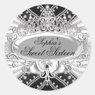 Autocollant Couronne en Argent & Diamants Sweet Si