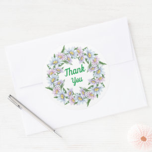 Autocollant Couronne Fleurie Merci Daisy