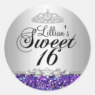 Autocollant Couronne Purple Glitter & Diamond Swee