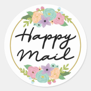 Autocollant Courrier Joyeux - motif floral !!