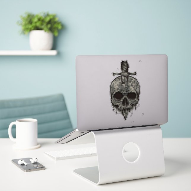 Autocollant crâne (Ordinateur portable sur le bureau)