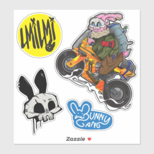 Autocollant Crâne/Bunny_1