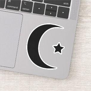 Autocollant Crescent Moon Et Star Vinyl Cut