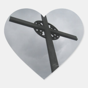 Autocollant croisé en forme de coeur