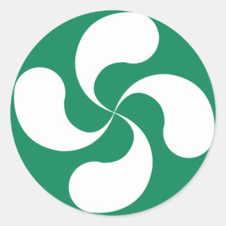 Autocollant Croix Basque Blanche Verte "Lauburu"