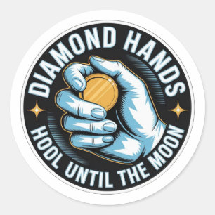 Autocollant Crypto Mains de Diamant - HODL Jusqu'à