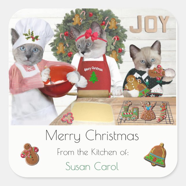 Autocollant cuisine de Noël Cookie Kittens (Devant)