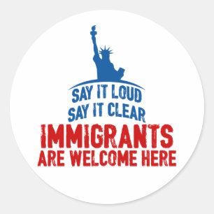 Autocollant d'accueil pour immigrants
