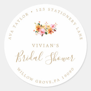 Autocollant d'adresse de retour de mariage minimal