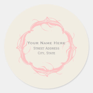 Autocollant d'adresse inspiré par cru - rose