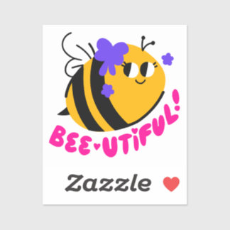 Autocollant d'affirmation quotidienne Bee-utiful