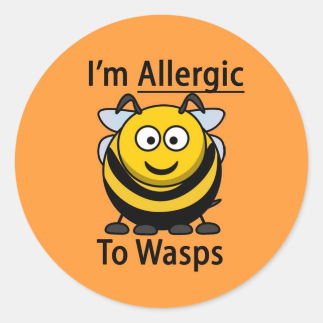 Autocollant d'Alerte allergique, guêpes (Devant)