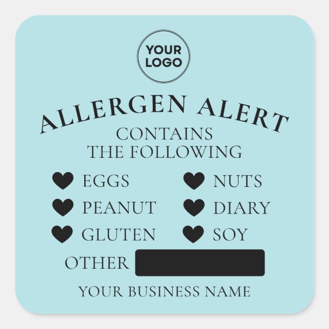 Autocollant d'alerte d'allergie de gâteau de boula (Devant)