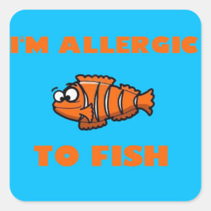 autocollant d'alerte d'allergie de poissons de