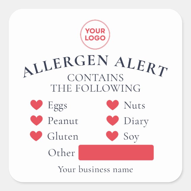 Autocollant d'alerte d'allergie rouge blanc Boulan (Devant)