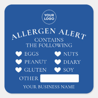 Autocollant d'alerte d'allergie Royal Blue Boulang