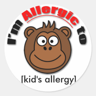 Autocollant d'allergie pour enfants personnalisabl