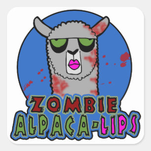 Autocollant d'Alpaga-lèvres de zombi