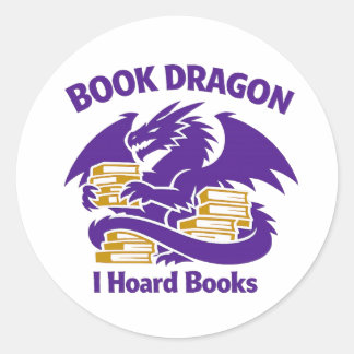 Autocollant d'amant de livre | Dragon de livre Je