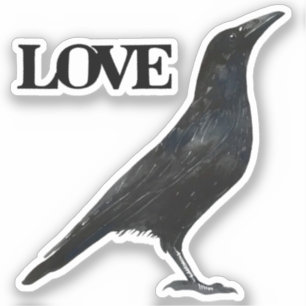 Autocollant d'amour de corneille