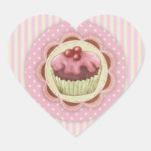 Autocollant d'amour de petit gâteau