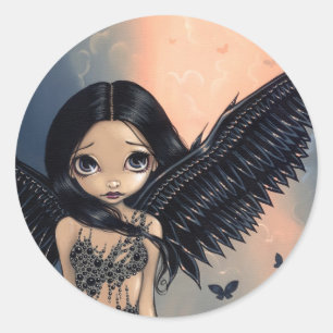 Autocollant "d'ange à ailes par noir"