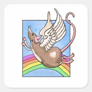 Autocollant d'ange de rat