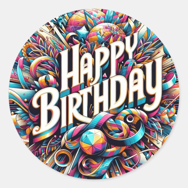 Autocollant d'anniversaire (Devant)