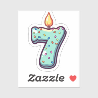Autocollant d'anniversaire 7 ans