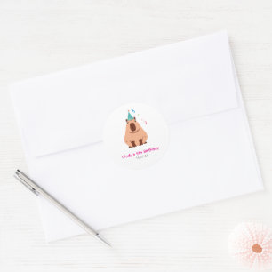 autocollant d'anniversaire de capybara
