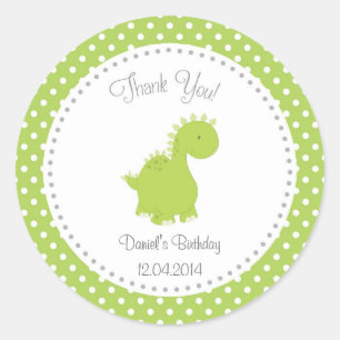 Autocollant d'anniversaire de dinosaure