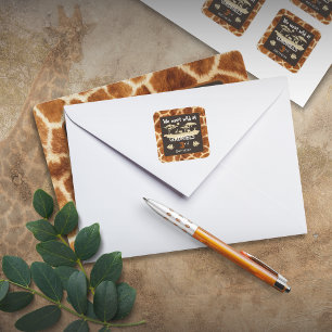 Autocollant d'anniversaire de la Giraffe poster de