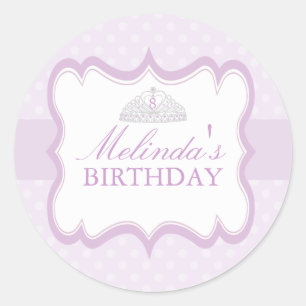 Autocollant d'anniversaire de la princesse violett