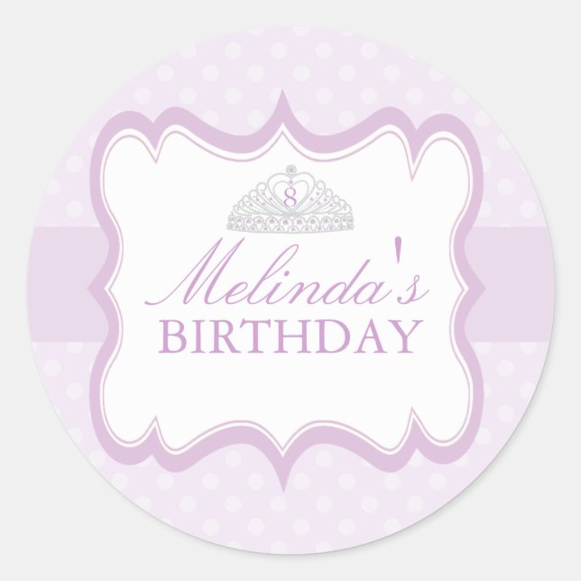 Autocollant d'anniversaire de la princesse violett (Devant)