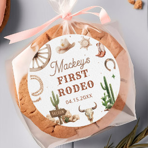Autocollant d'anniversaire de Rodéo de Cowboy Occi