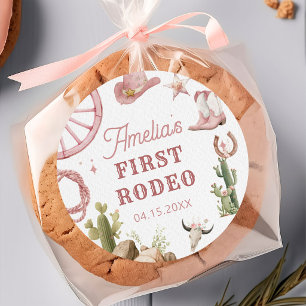 Autocollant d'anniversaire de rodéo de cowgirl occ