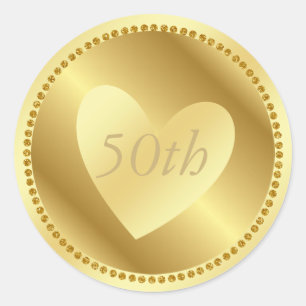 Autocollant d'anniversaire d'or cinquantième
