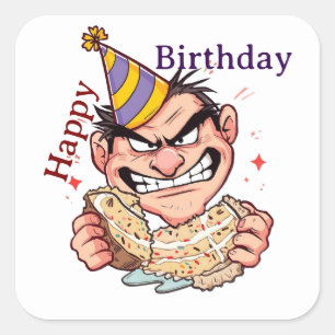 Autocollant d'anniversaire drôle