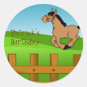 Autocollant d'anniversaire du cheval