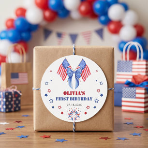 Autocollant d'anniversaire fille noeud papillon dr