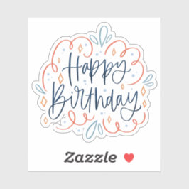 autocollant d'anniversaire heureux