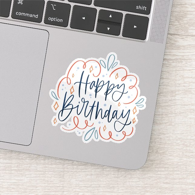 autocollant d'anniversaire heureux (Détail)