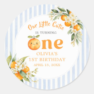 Autocollant d'anniversaire Little Cutie Orange Cit