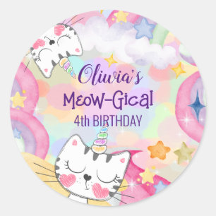 Autocollant d'anniversaire Meow-gical caticorn