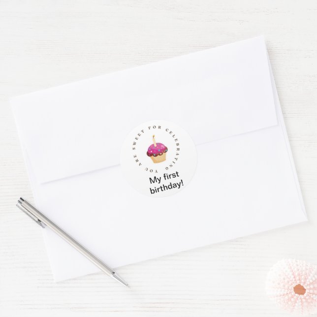 autocollant d'anniversaire Merci (Enveloppe)