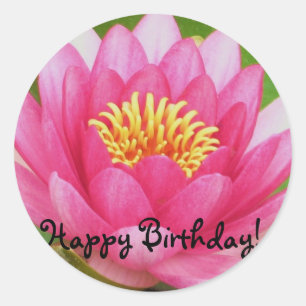 Autocollant d'anniversaire Nénuphar rose/Lotus